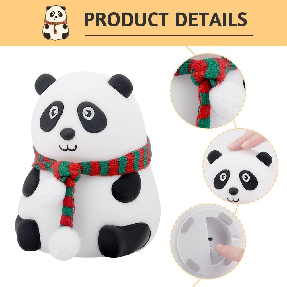 Panda Night Lamp, Panda Touch Silicone Lamp, 7 Colour Changing