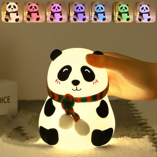 Panda Night Lamp, Panda Touch Silicone Lamp, 7 Colour Changing