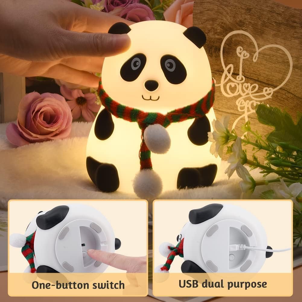 Panda Night Lamp, Panda Touch Silicone Lamp, 7 Colour Changing