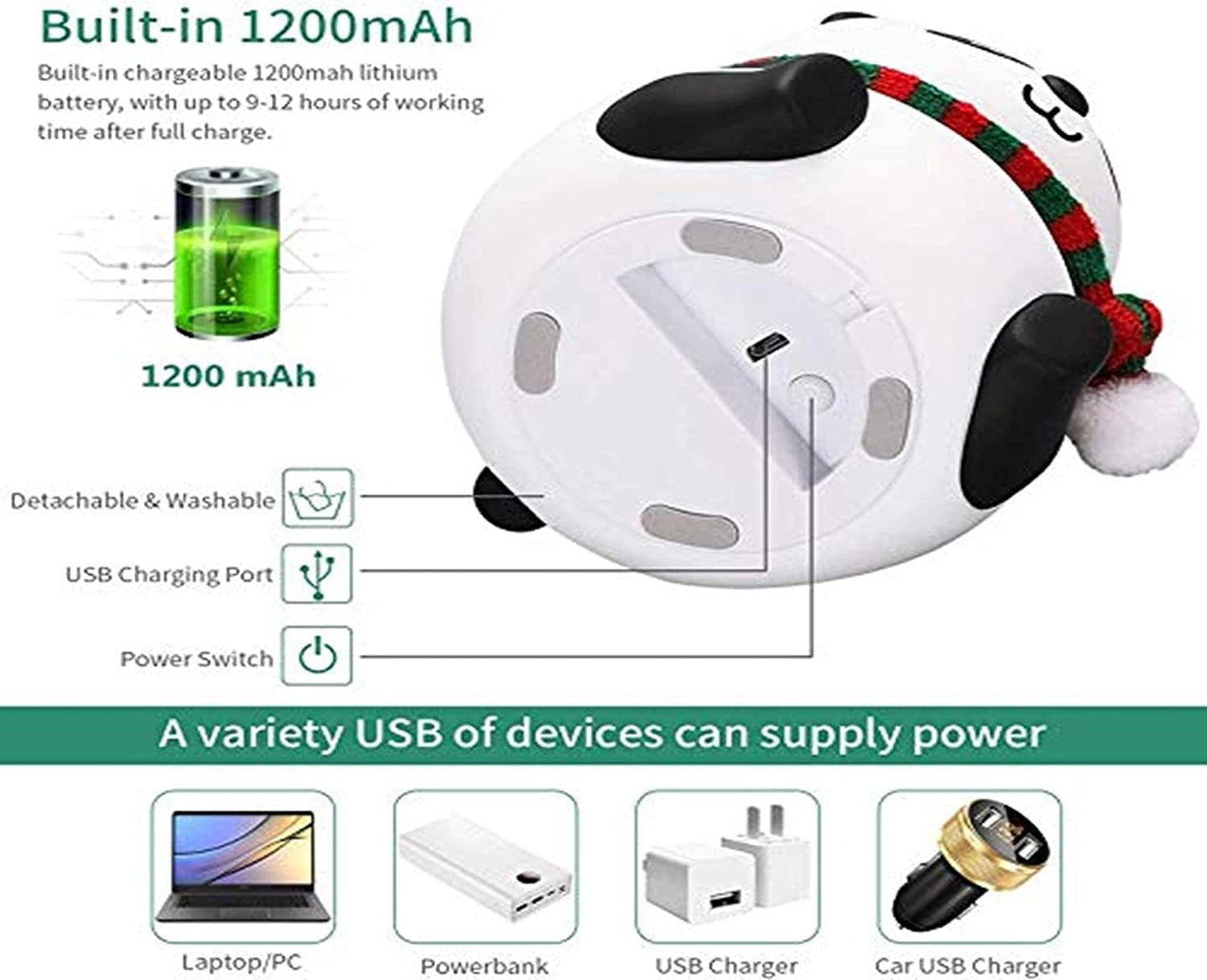 Panda Night Lamp, Panda Touch Silicone Lamp, 7 Colour Changing
