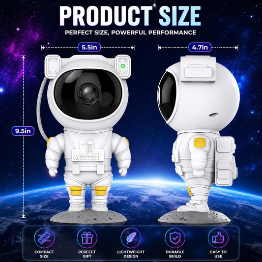 Astronaut Galaxy Projector Night Light – 360° Rotating Nebula Star Projector with Remote Control, Timer & Adjustable Head